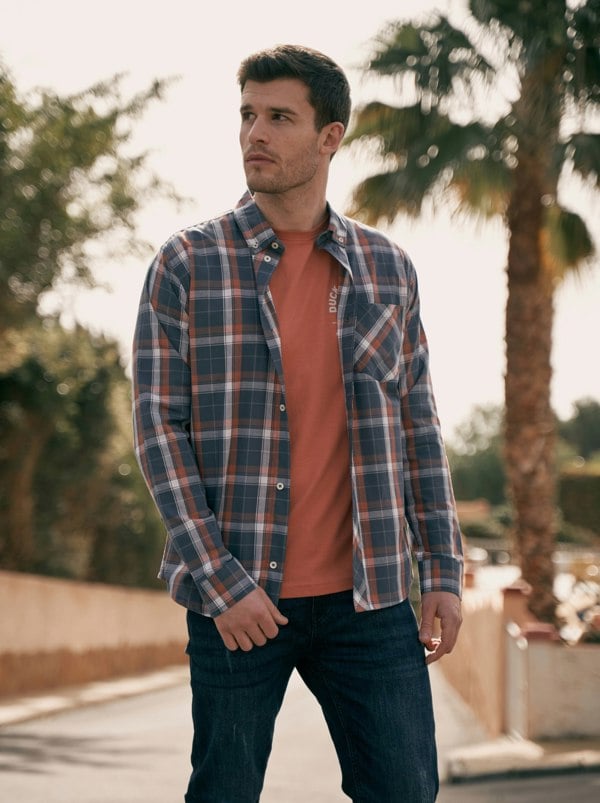 Duck and Cover Lennmore Shirt - Navy Check