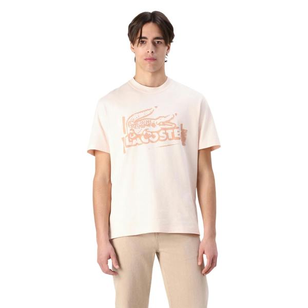 Lacoste Mens Jersey Cotton Logo T-Shirt - Orange - 