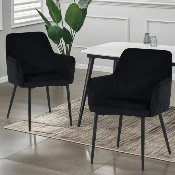 Charlotte Velvet Comfort Dining Chairs - Set of 2 - Madefor.Living