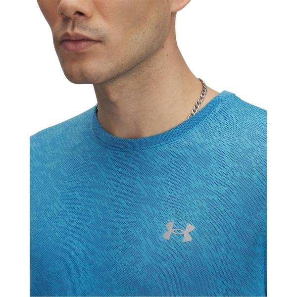 Under Armour Mens Launch Camo Regular Running T-Shirt - Blue - 