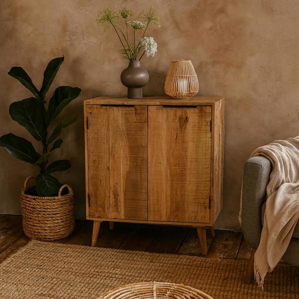 Wyld Haus California Solid Mango Wood Drinks Cabinet With 2 Doors