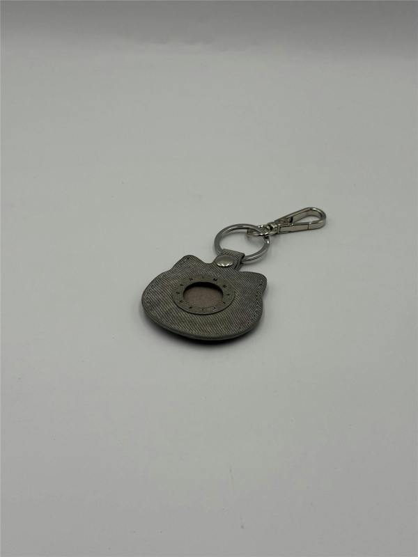 Nimmy Friends Nimmy Big Eye Cute Pet Silver Shaded Cat Face Airtag Keychain Grey - N-XDY-YSK-023