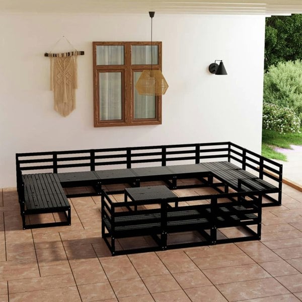 Berkfield 14 Piece Garden Lounge Set Solid Pinewood
