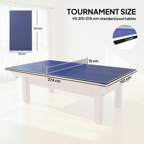 SPORTNOW 9 ft Folding Ping Pong Table Top for Billiard Tables with Net