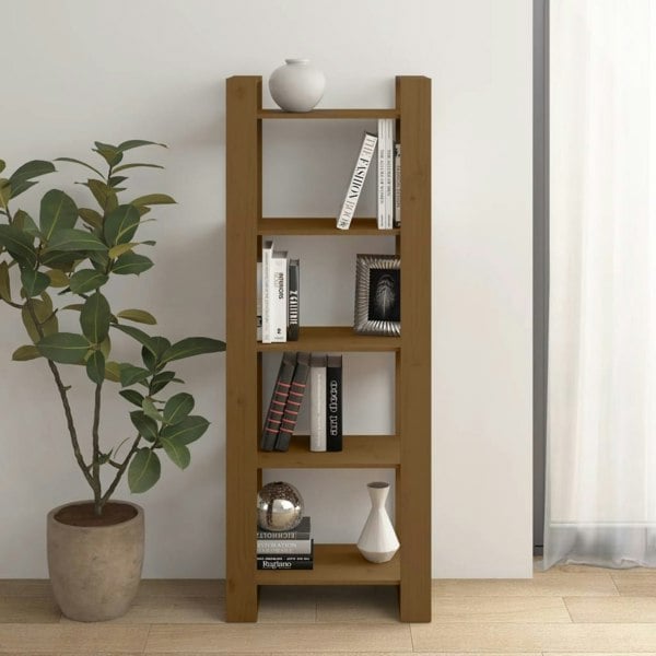 Berkfield Book Cabinet/Room Divider Honey Brown 60x35x160 cm Solid Wood