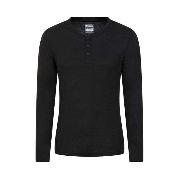 Mountain Warehouse Mens Talus Henley Thermal Top - Black