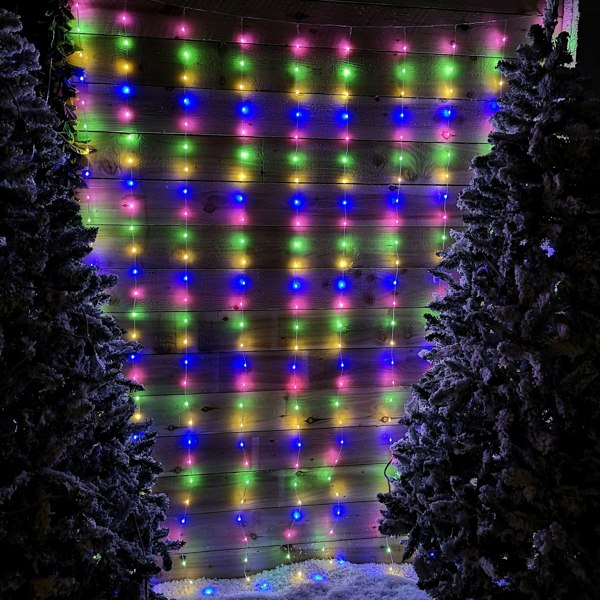 Samuel Alexander 2.1m 300 LED Indoor Outdoor Party Curtain Christmas Lights in Multi-Coloured