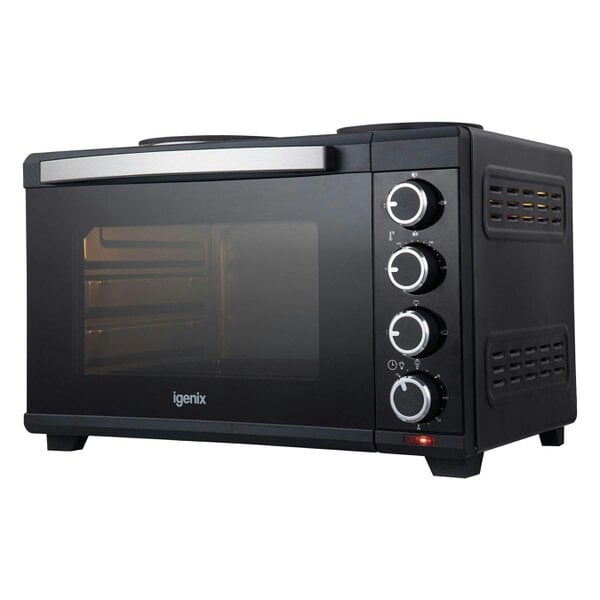 igenix 48L Mini Oven with Hotplates, Black