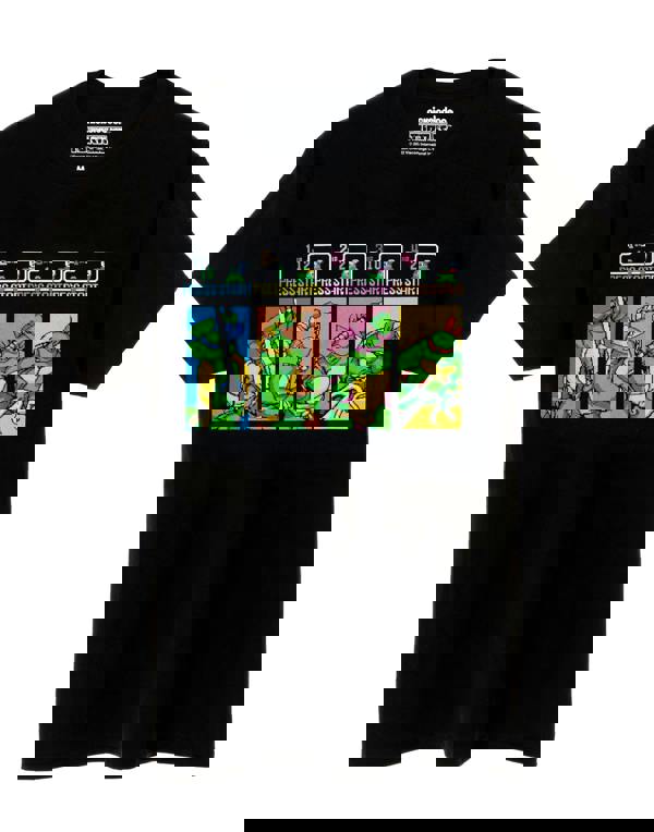 Teenage Mutant Ninja Turtles Mens Black Press Start Short Sleeved T-Shirt