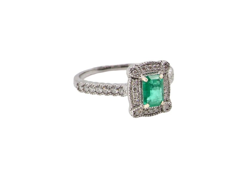 Vintage Tom A  NEW Emerald and Diamond cluster ring