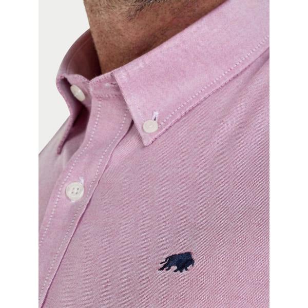 Raging Bull Mens Classic Oxford Long-Sleeved Shirt - Deep Red - 