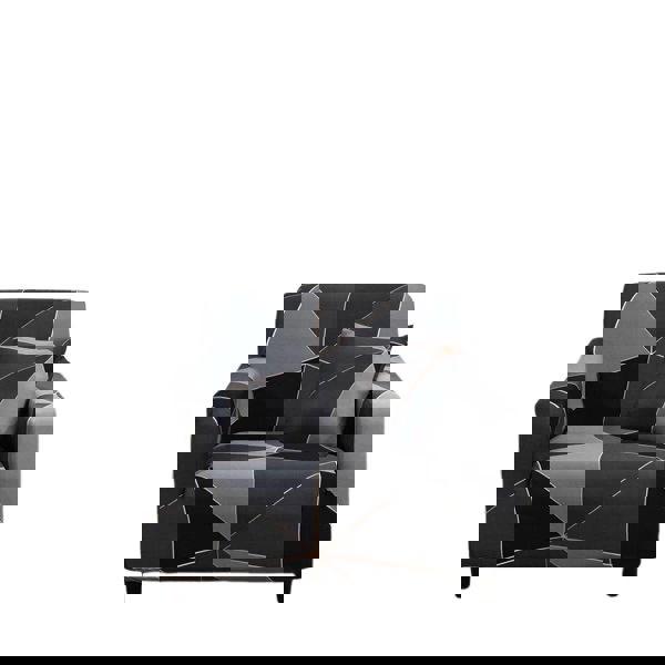 Anyhouz Anyseat 1 Seater Sofa Cover Gray Triangular Geometric Style and Protection For Living Room Sofa Chair Elastic Stretchable Slipcover