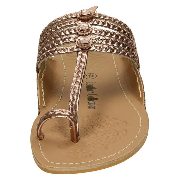 Leather Collection Ladies Leather Collection Flat Toeloop Braided Sandals F00077
