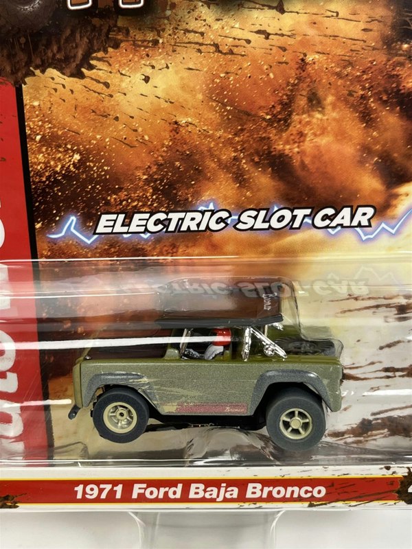 Auto World Slot Cars 1971 Ford Baja Bronco Green X Traction Off Road HO Scale SC375-4