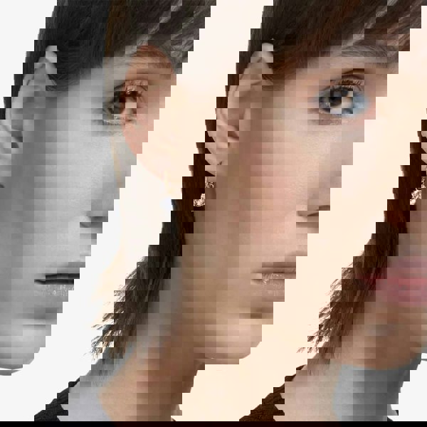 Swarovski Ladies Constella Gold Plated Hoop Dropper Earrings 5638802