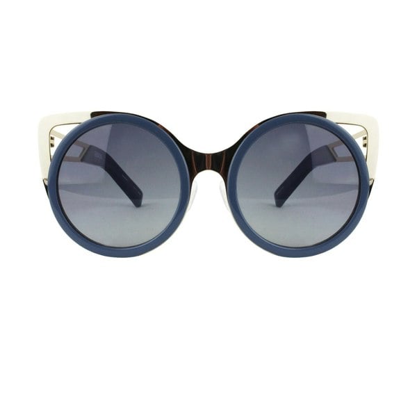 Erdem C7 cat eye sunglasses slate blue gold Linda Farrow