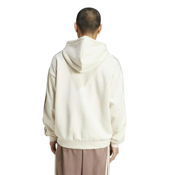Adidas Mens Originals 3 Stripes Baggy Hoodie - Wonder White - 