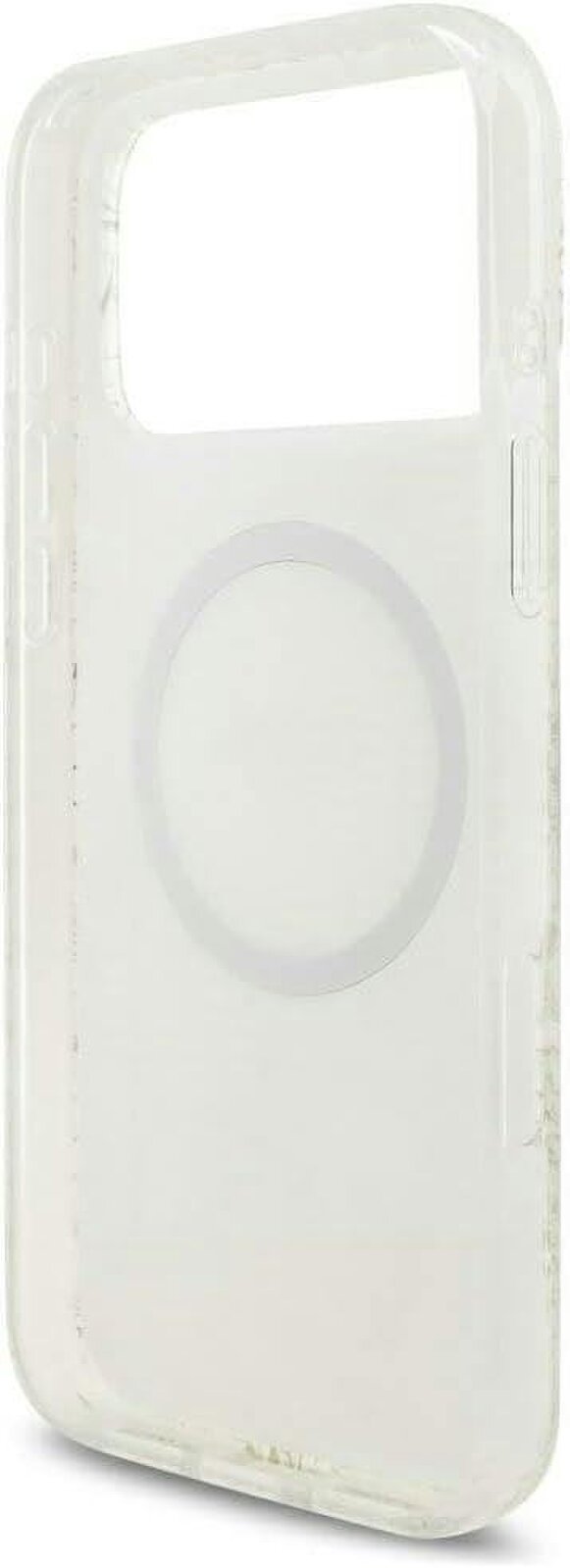 Guess IML Flowers Electro Pearl Strap MagSafe Case for iPhone 17/18 Pro Max 6.9" White - GUHMP18XHCPOFPH