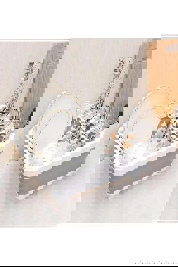 Living and Home Collapsible  Kitchen Plastic Dish Drainer Rack Drying  Rack Drainage Basket