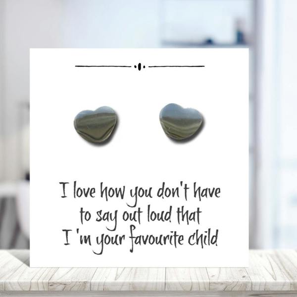 Aye Do Gifts Heart Earrings on Funny Gift Card for Mum