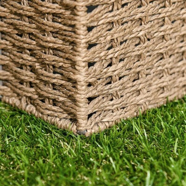 10-Piece Artificial Grass Set, Weatherproof Turf Tiles, 25mm Pile Height, Outdoor Carpet for Garden, Balcony & Patio, 30 x 30cm, Dark Green
