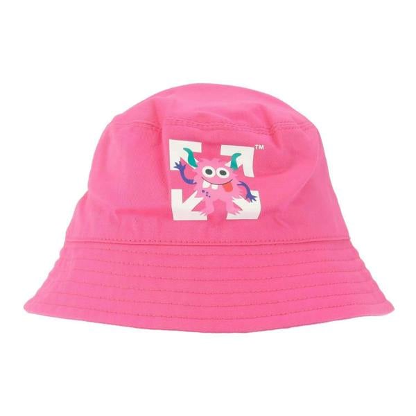 Off White Childrens/Kids Monster Bucket Hat - Pink/White