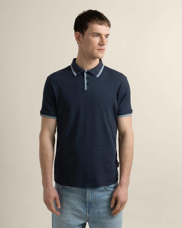 Larsson & Co Broder - Rib Polo Shirt With Tonal Tipping