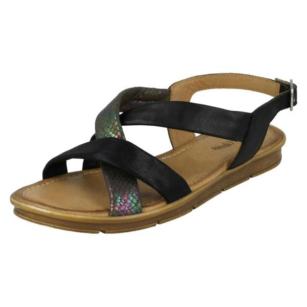 Leather Collection Ladies Leather Collection Flat Slingback Sandals