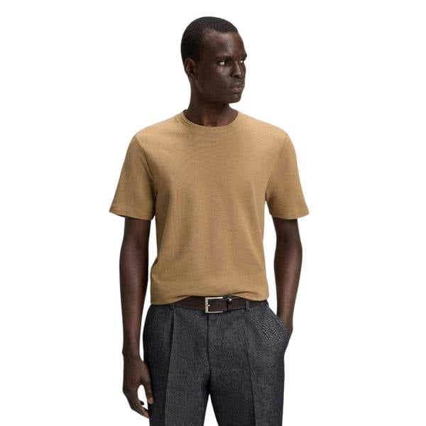 Boss Mens Bubble Regular T-Shirt - Beige - 