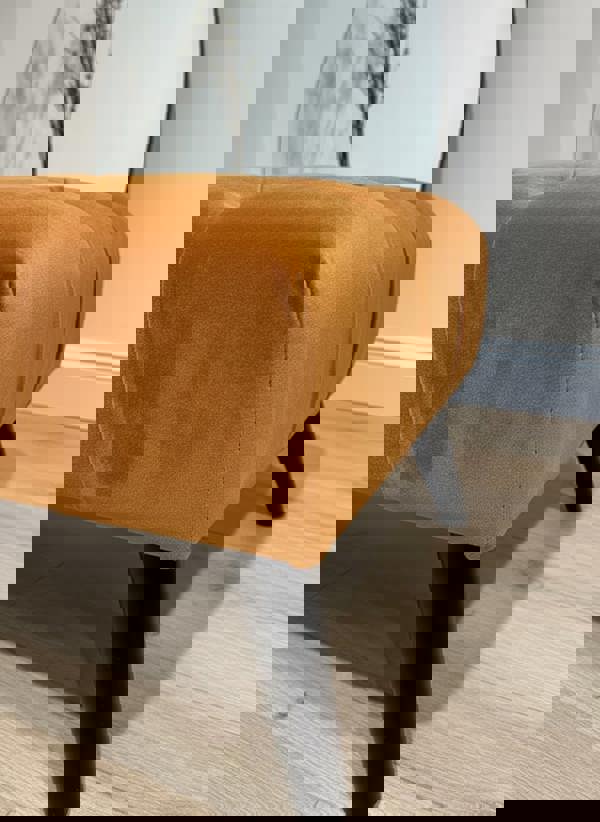 ISTOOLS Premium Burnt Orange Velvet Footstool Pouffe – Luxury UK Ottoman