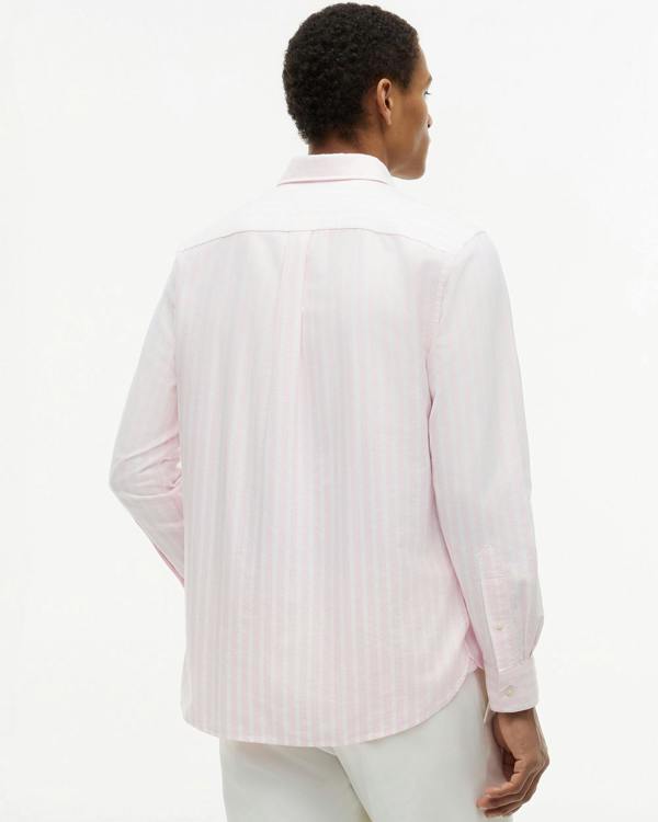Tommy Hilfiger Heritage Oxford Mens Long Sleeve Striped Shirt - Rose Petal/Stripe