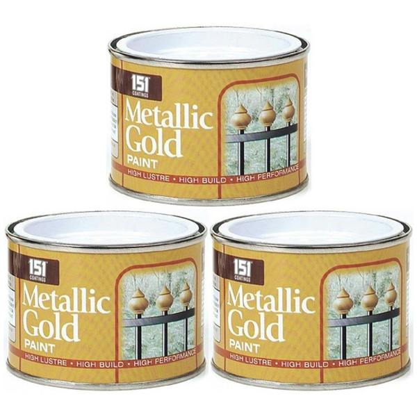 151 3X Metallic Gold Paint Tin 180ml