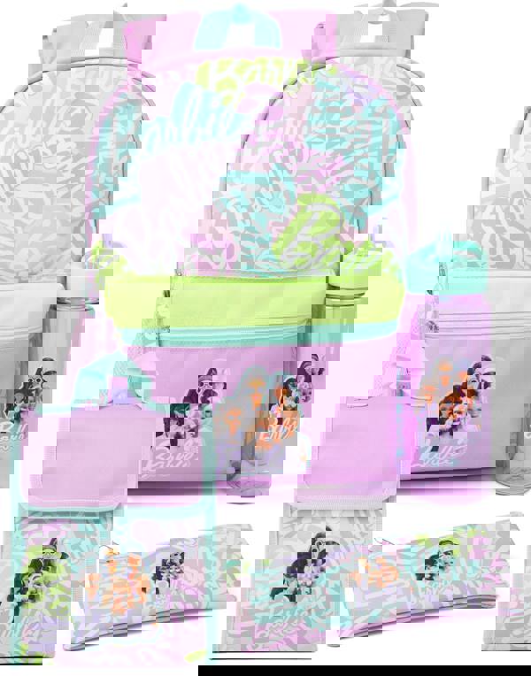 Barbie Girls Purple Printed 4 Piece Backpack Set (One Size)