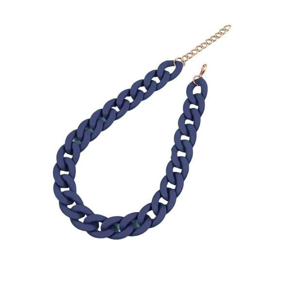 One Of A Kind Club Plain navy blue chunky chain necklace