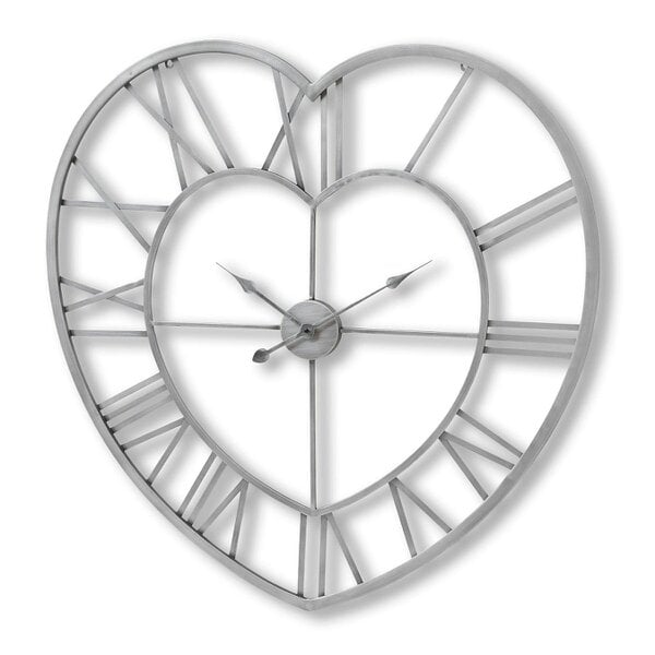 Wyld Haus Heart Shaped Silver Open Frame Wall Clock