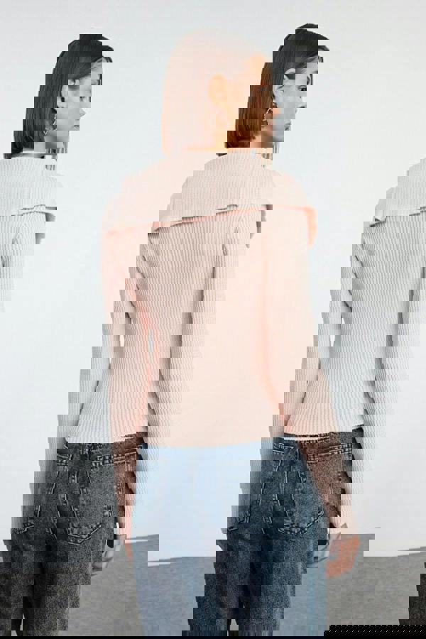 WOVCOR Mercerized Look Premium Yarn Fitted Knit Cardigan