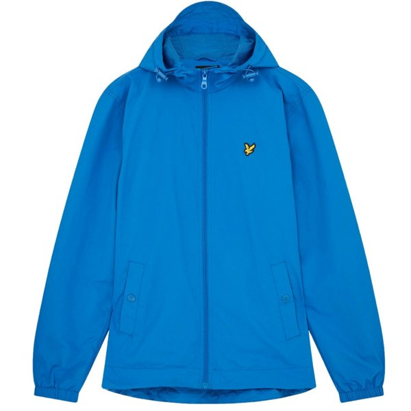 Lyle & Scott Branded Hooded Short Lightweight Jacket - Bright Blue