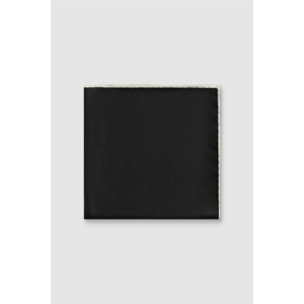 Alexandre Silver Alexandre Black Silk Pocket Square