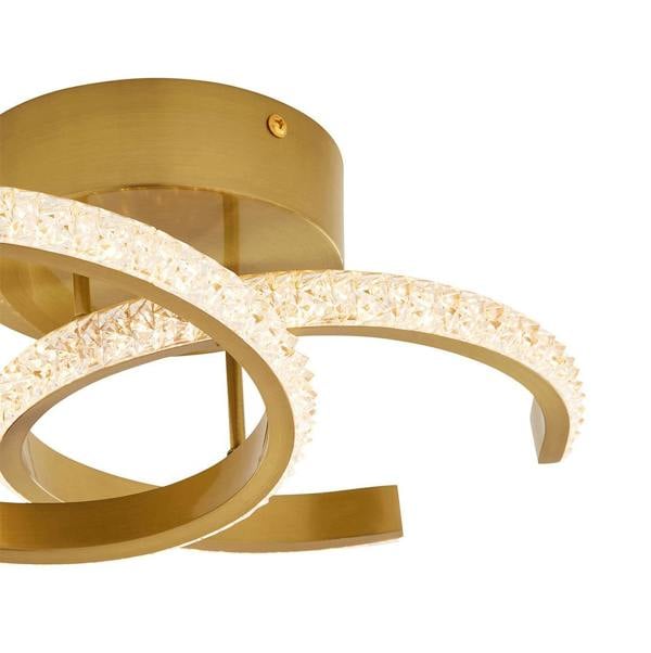 Pagazzi Lighting Veloria Satin Brass LED Flush Ceiling Light