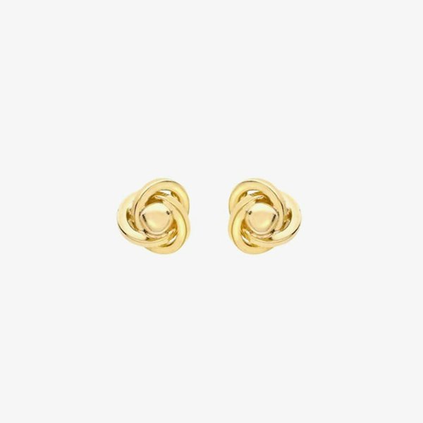 T. H. Baker 9ct Yellow Gold 5mm Knot And Ball Stud Earrings 1.55.0443