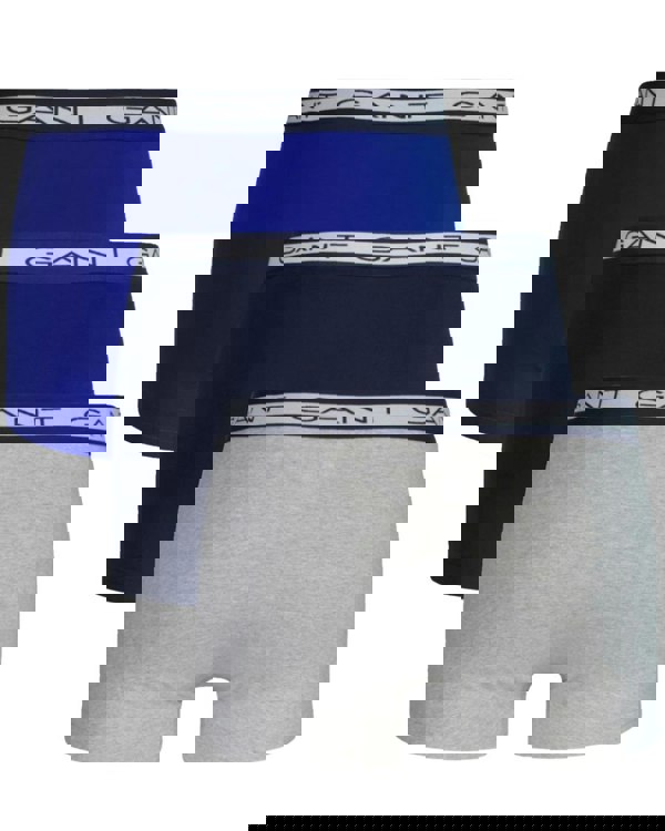 GantTrunks 3 - pack3 - Pack Striped Waistband Boxer Trunks, Navy/Grey/BlueBoxers - and - Briefs.net