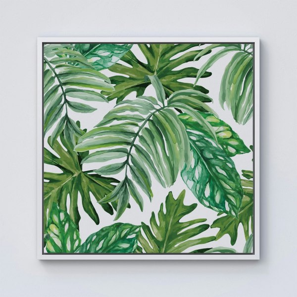 Warren Reed Exotic Rainforest Leaves Framed Canvas