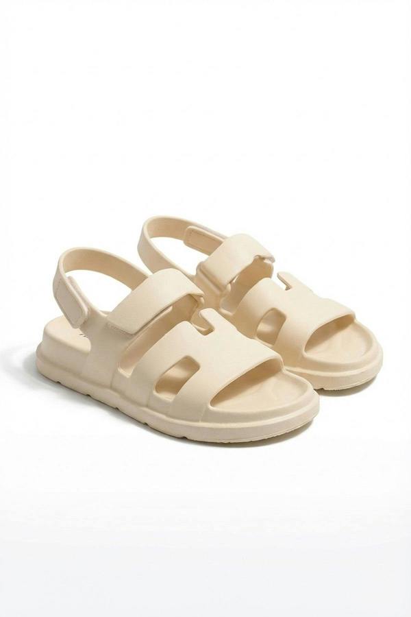 Lucille Cut Out Open Toe Strappy Sandals - Beige_wb
