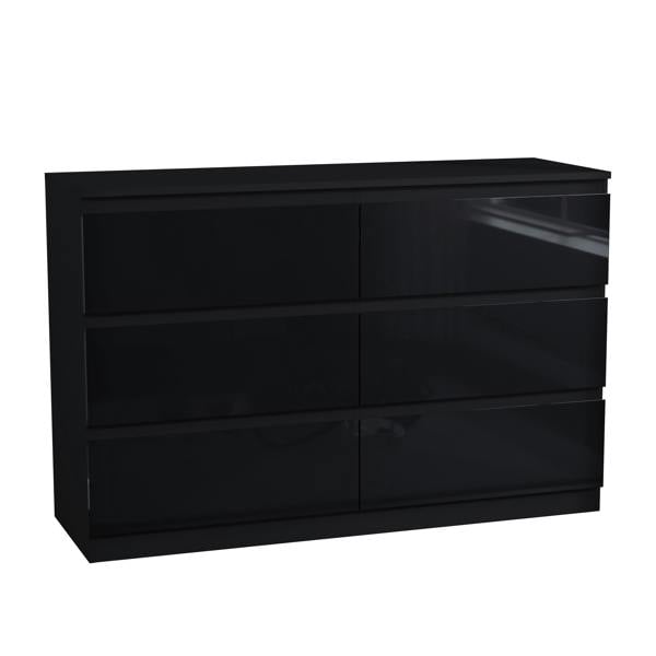 Vida Designs Glinton 6 Drawer Chest, Black