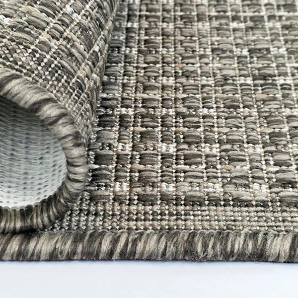 Non-Slip Taupe Brown Rug Plain Solid Design Flat Weave Kitchen Dining Room Living Room Area Mat