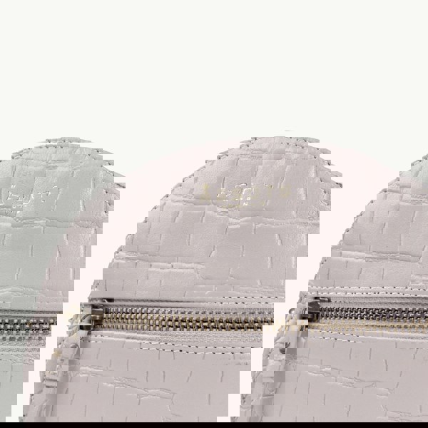 Assots London 'Jane' Ice Grey Croc Leather Round Designer Crossbody Bag