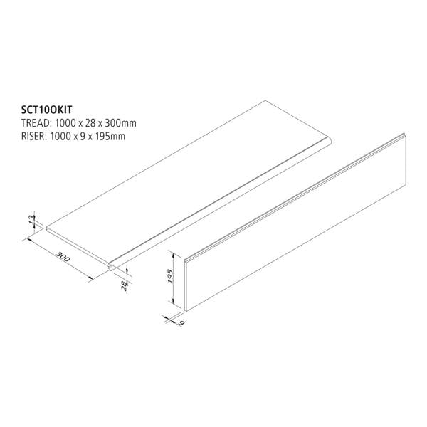 Cheshire Mouldings Stair Klad Oak Tread and Riser Kit (T) 13mm (W) 300mm (L) 1.0m