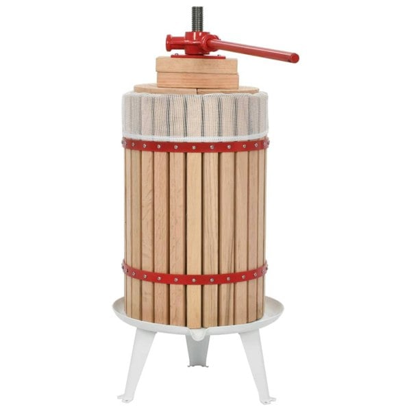 Berkfield Fruit and Wine Press with Cloth Bag 24 L Oak Wood