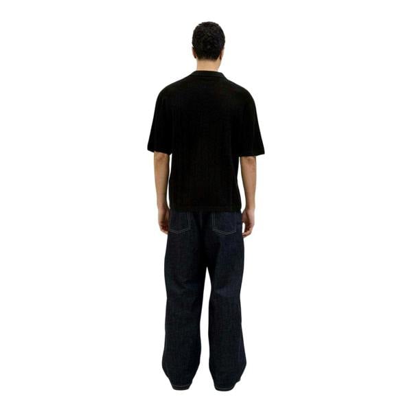 Jack And Jones Mens Ribbed Polo Shirt - Black - 