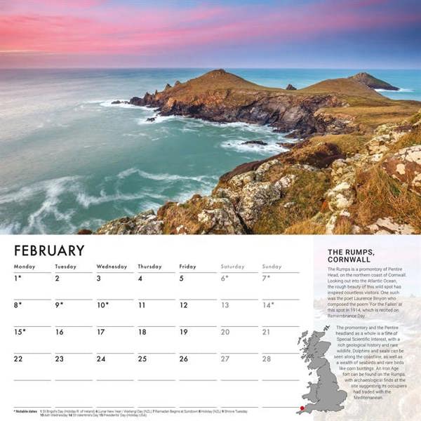 A Tour Of Britain Calendar 2027, Wall Calendars, Month To View, Travel, Gift